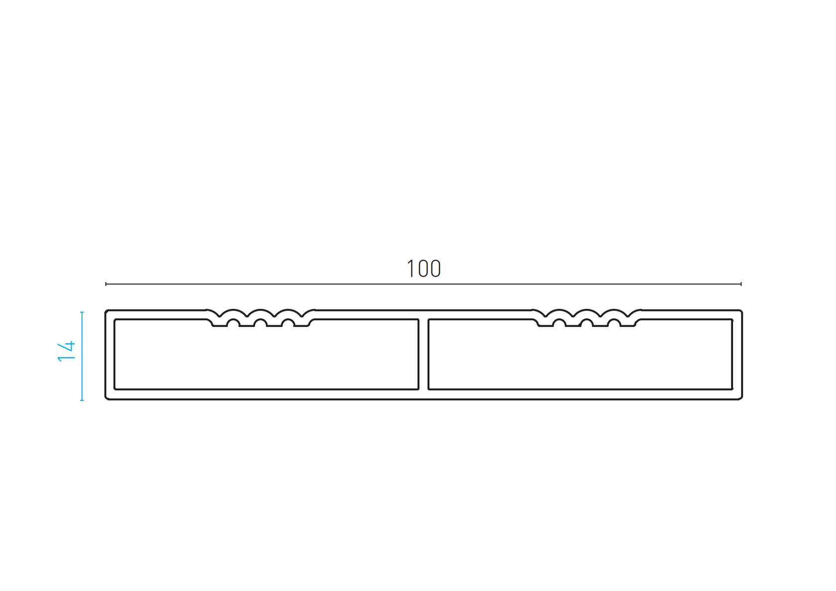 Aluminium Zaunfüllung 14x100-6000mm
