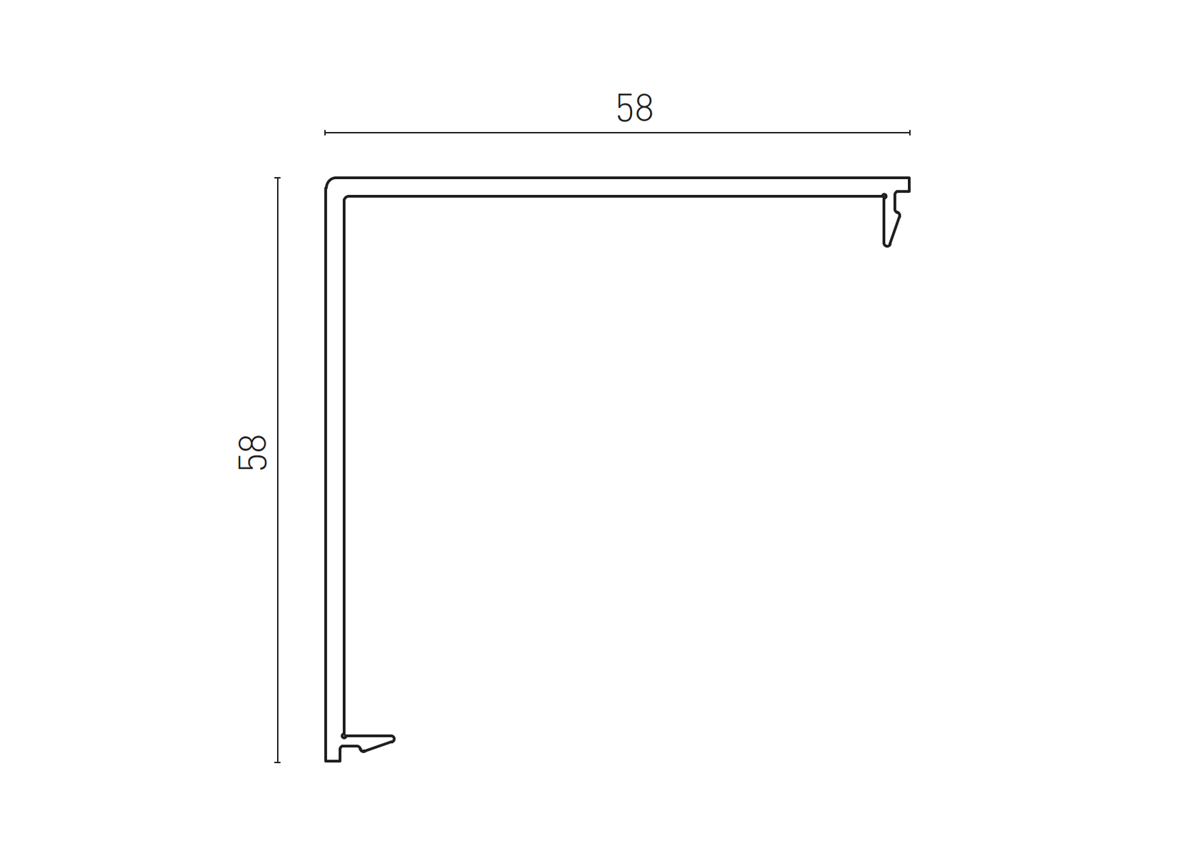Krycia lišta rohová pre plot. stĺpik 60x60-6000mm