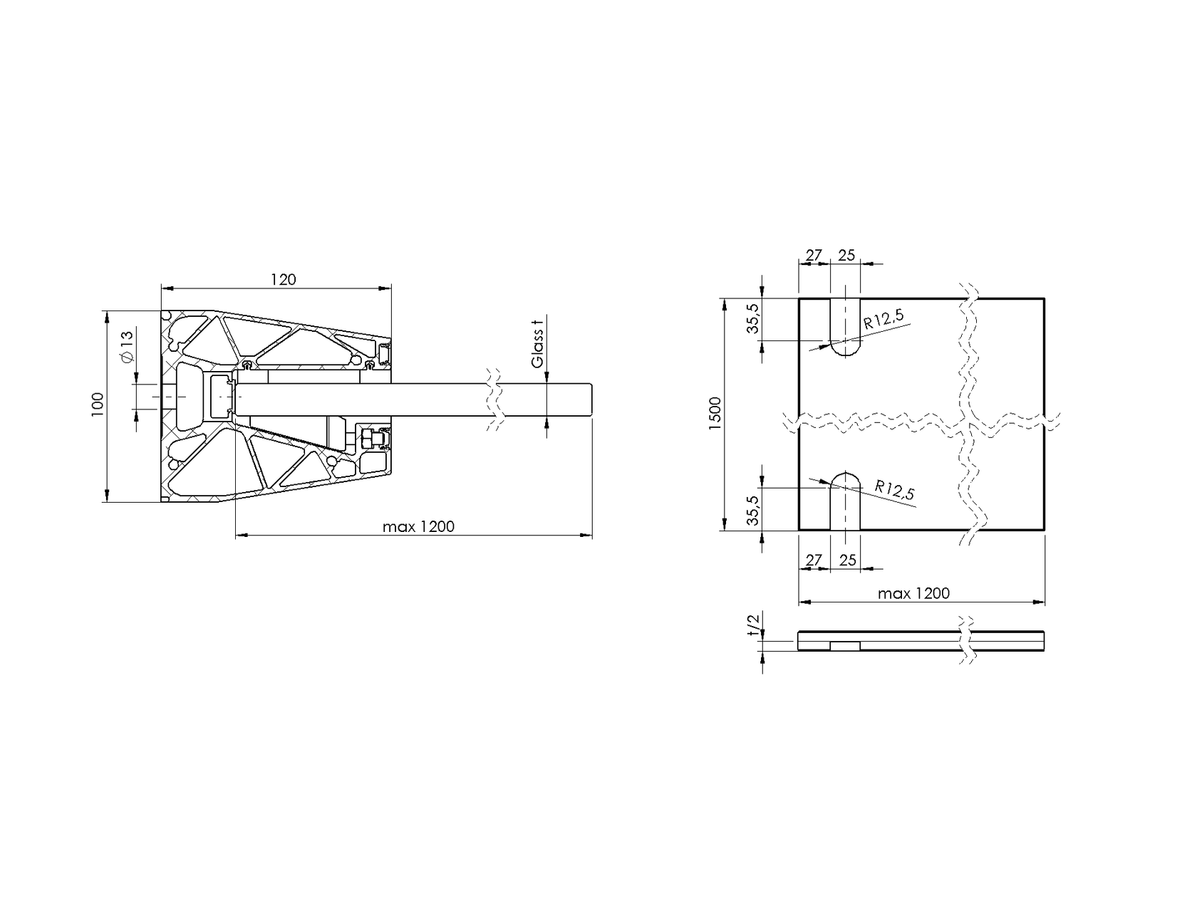 Aluminiumkanal dach profil