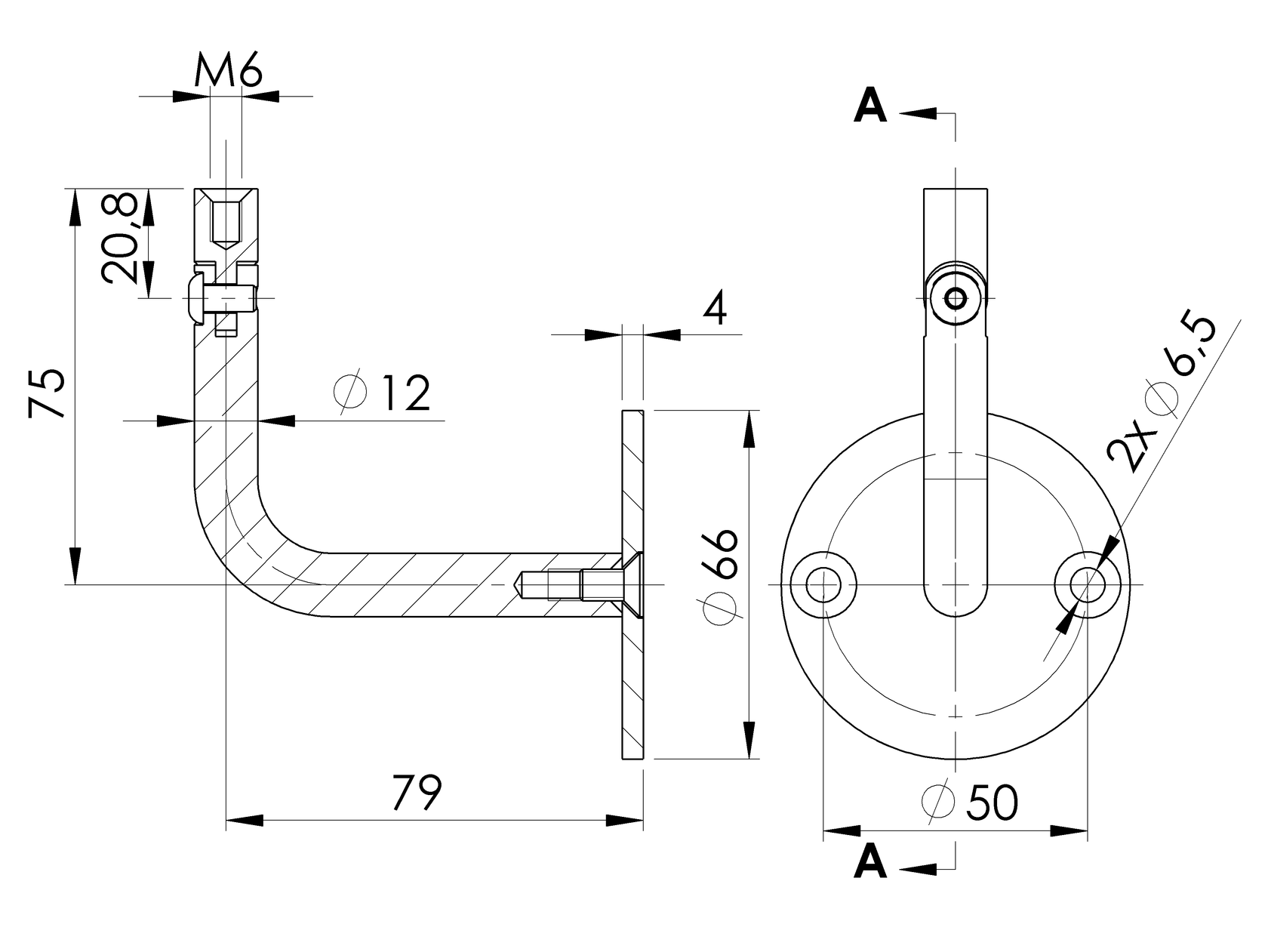 Handlaufhalter an die Wand