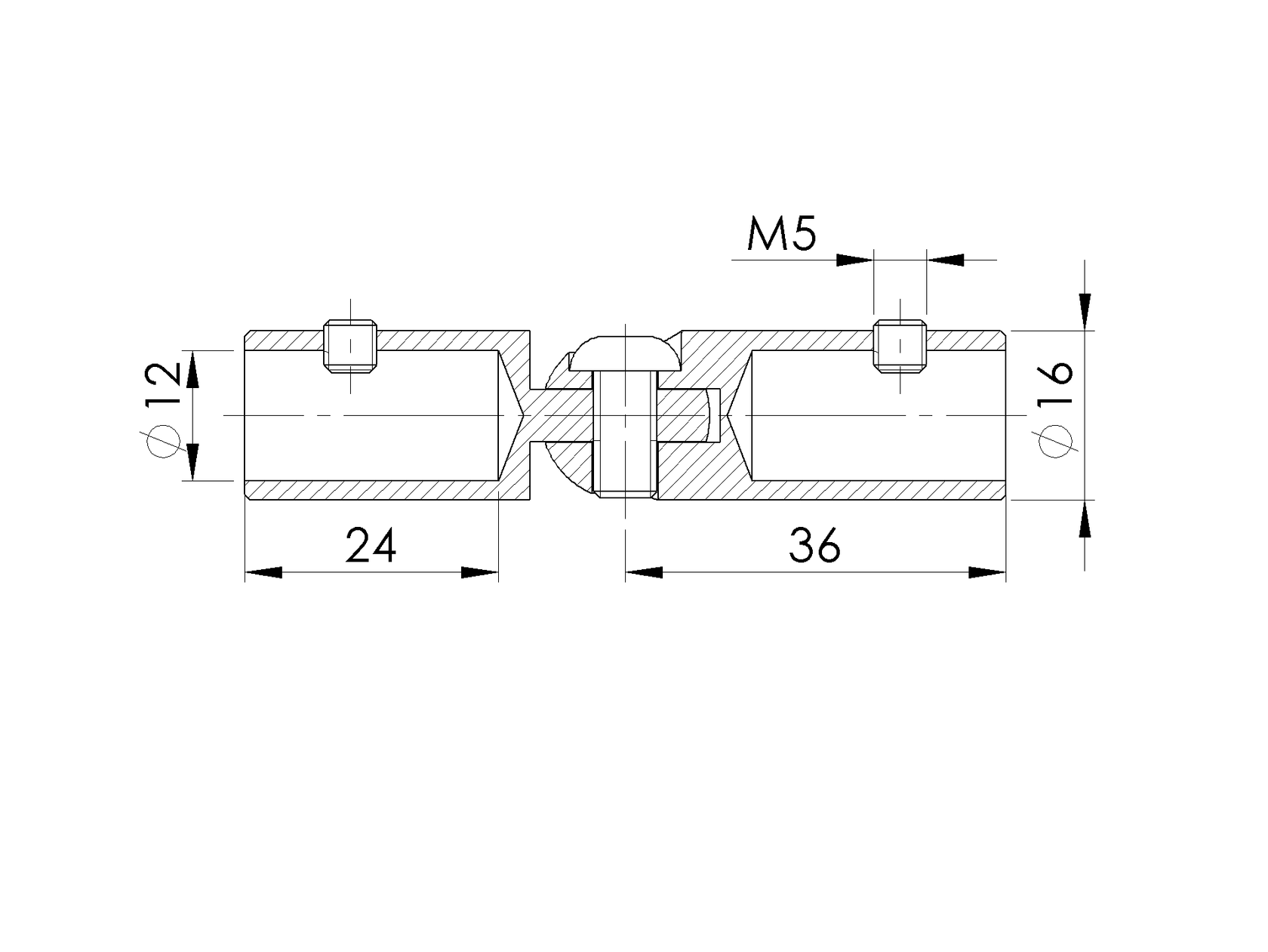 Rundstabverbinder mit Gelenk