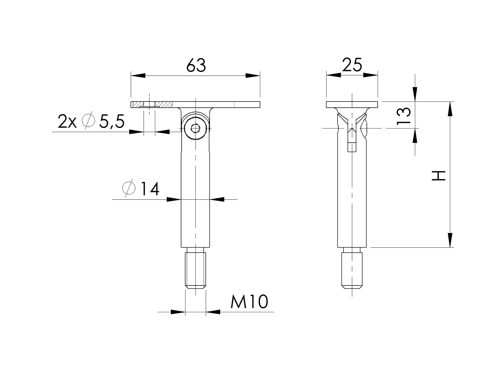 Handlaufhalter für Pfosten