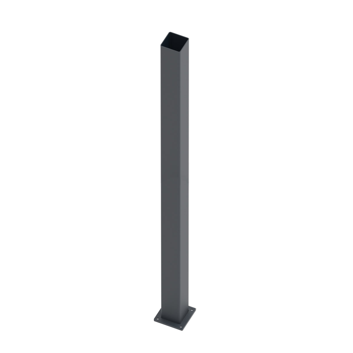Edelstahlpfosten 100x100-2000 mit Ankerflansch - Anthrazit RAL 7016