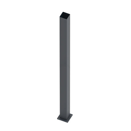 Edelstahlpfosten 100x100-2000 mit Ankerflansch - Anthrazit RAL 7016