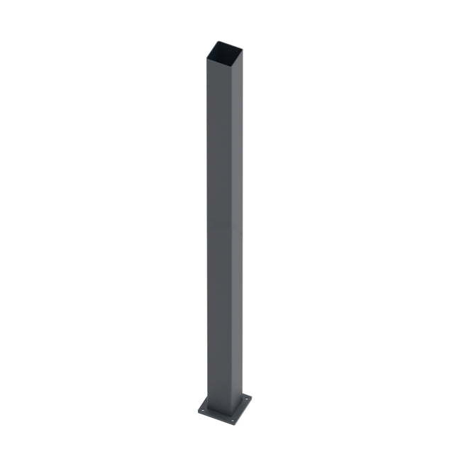 Edelstahlpfosten 100x100-2000 mit Ankerflansch - Anthrazit RAL 7016