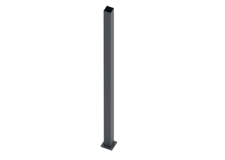 Edelstahlpfosten 80x80-2000, mit Ankerflansch, Anthrazit RAL 7016