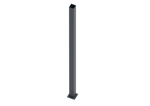 Edelstahlpfosten 80x80-2000, mit Ankerflansch, Anthrazit RAL 7016