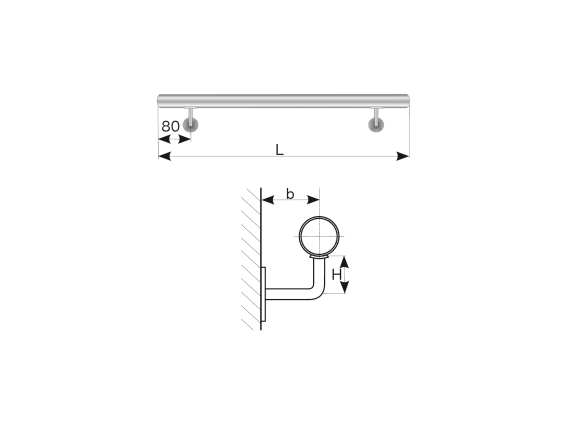 Edelstahlhandlauf AISI304, D42,4/L5000mm