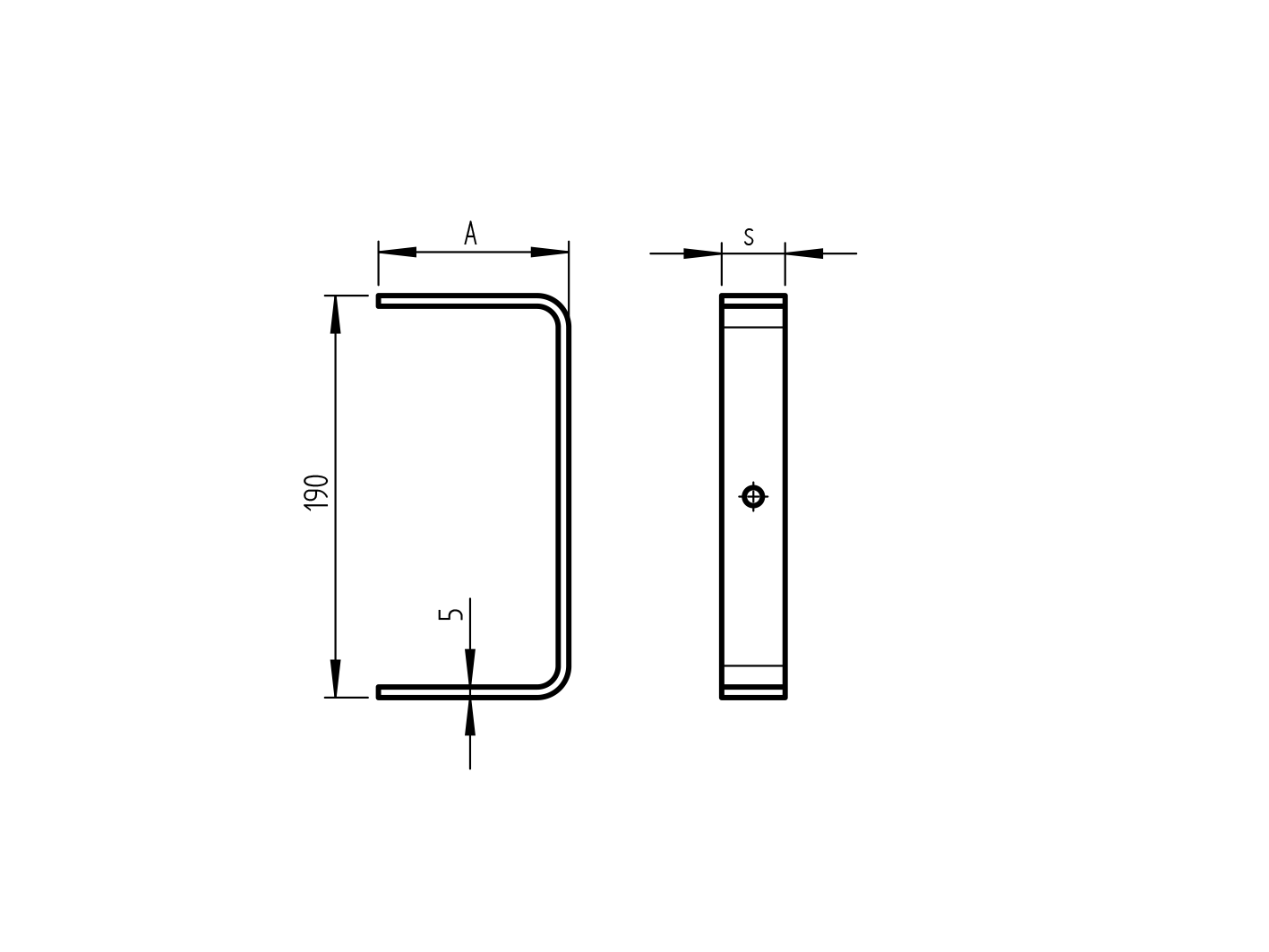Schloßkasten - hinterer Deckel H190mm, B40mm