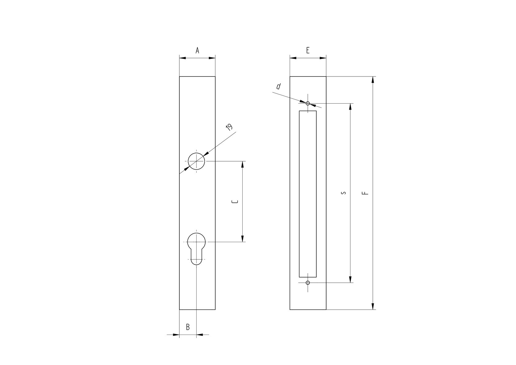 Schloßkasten für Schloß B1/30-22x90, JP40x40