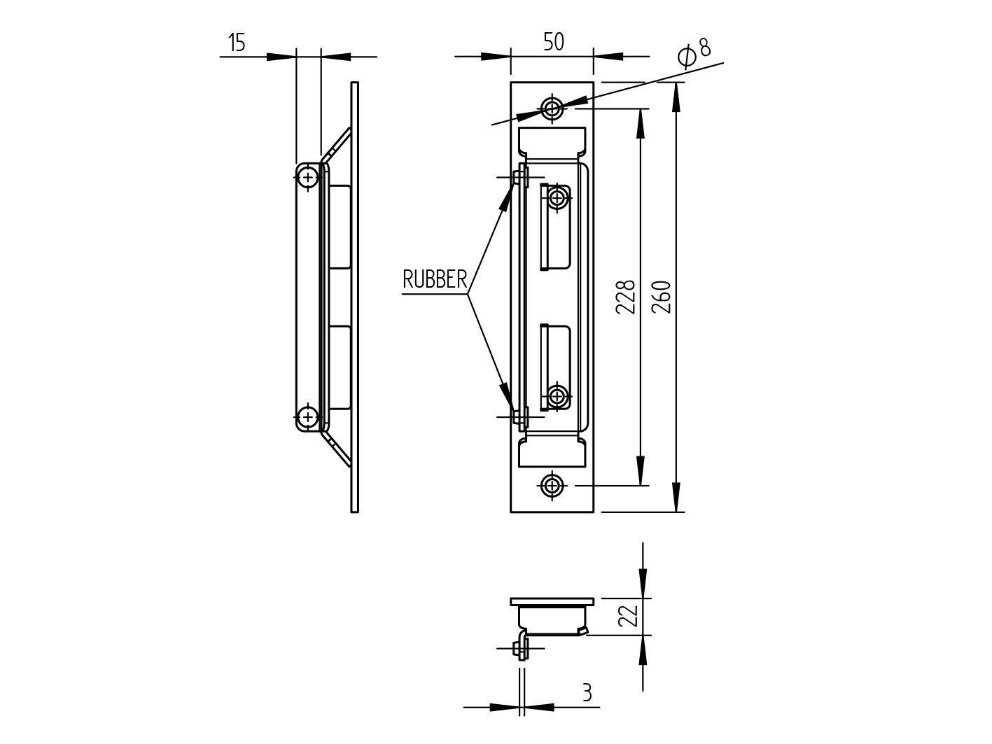 Toranschlag universal 40x40