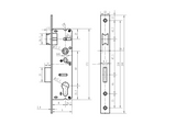Double lock cylinder for JP profile 40x40mm AISI304
