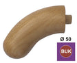 Abschlussbogen mit Halbkugel - unlackiert. BUCHENHOLZ (BEECH)
