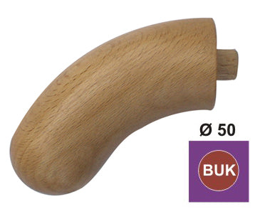 Abschlussbogen mit Halbkugel - unlackiert. BUCHENHOLZ (BEECH)