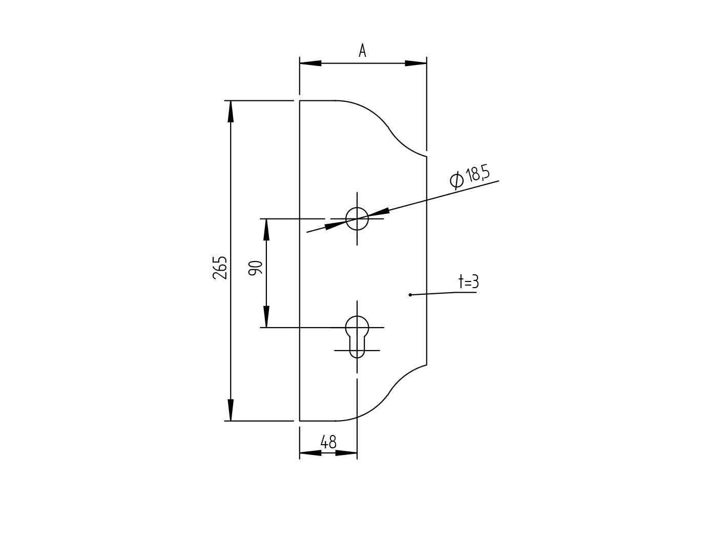 Schlossplatte 268x106, t3mm