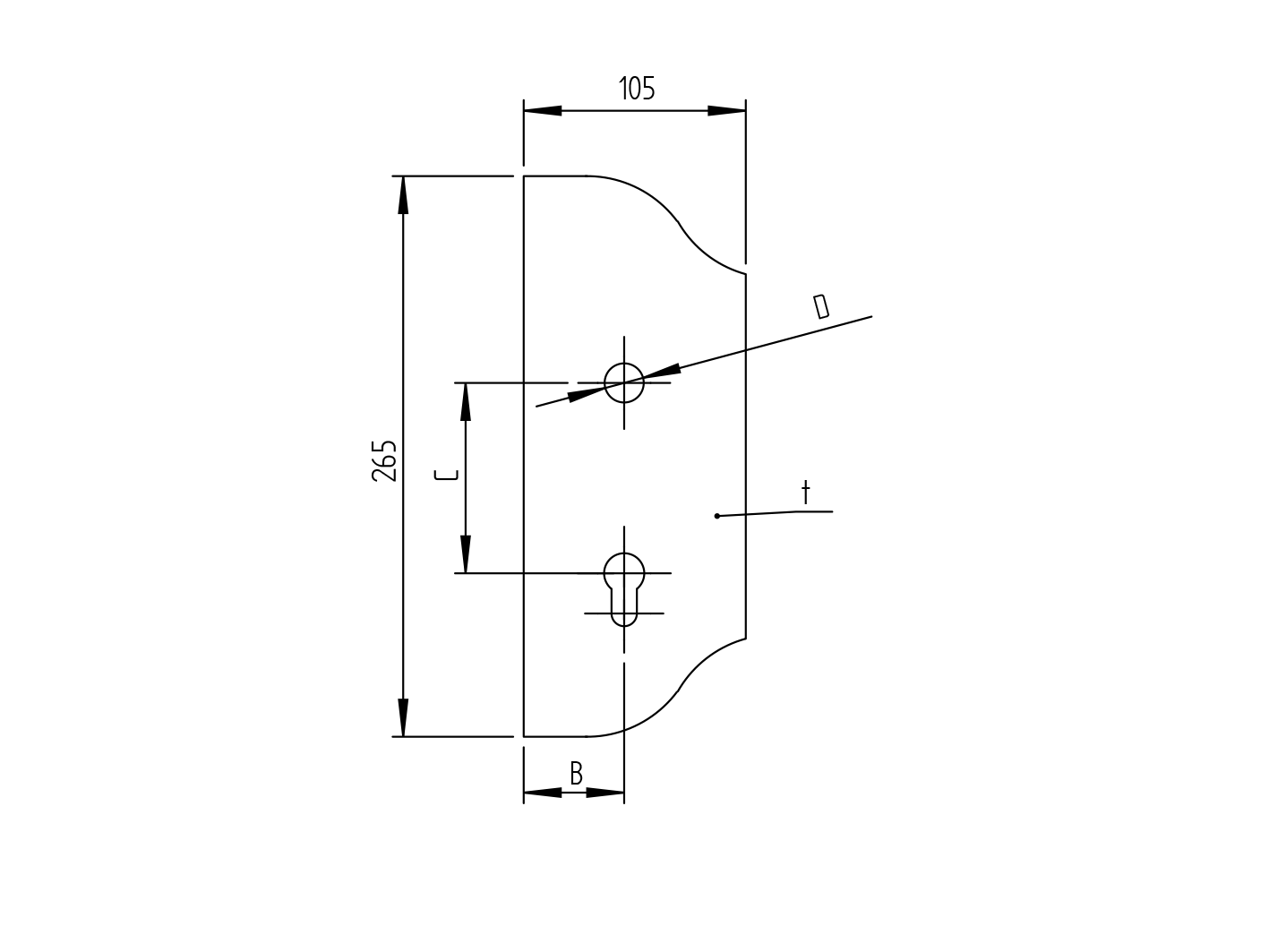 Štítok bránový hladký bez otvorov 265x105, t3mm