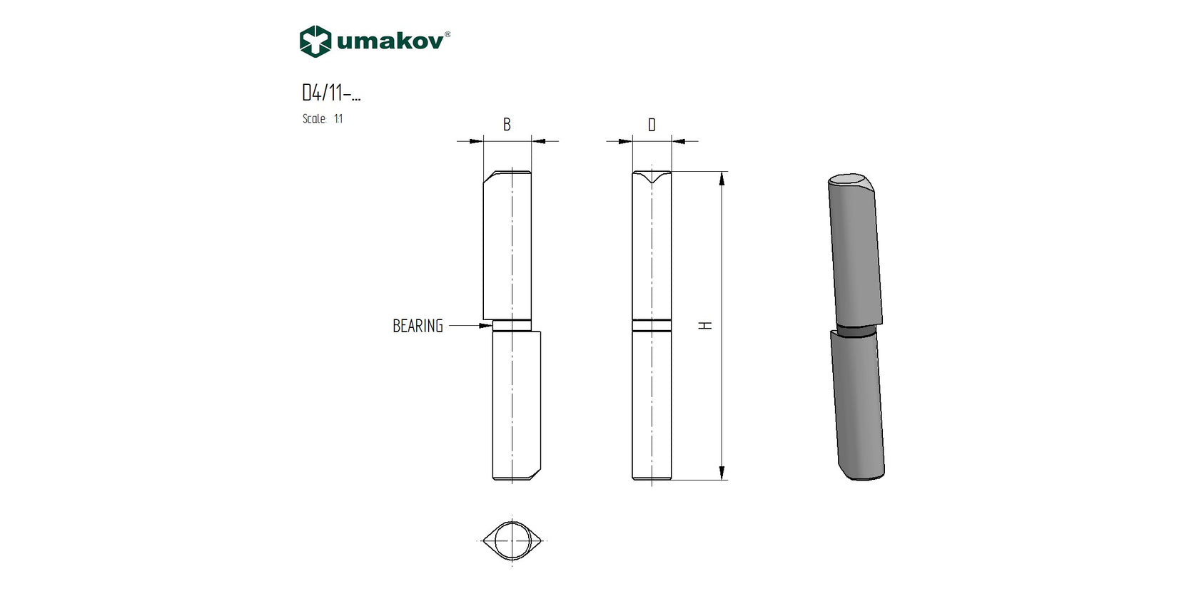 Záves navariteľný D16, L140mm