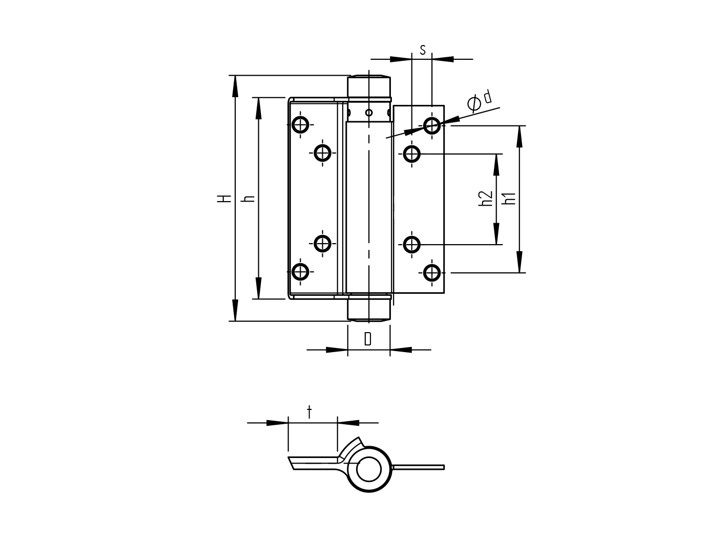 Záves pružinový jednostranný, Nickel, L=100mm