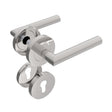 Door handle with plate, pair AISI 304, K320