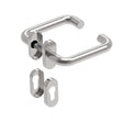 Door handle with plate, pair AISI 304, K320
