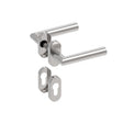 Door handle with plate, pair AISI 304, K320