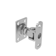 Adjustable hinge with anchoring flange, INOX, M16
