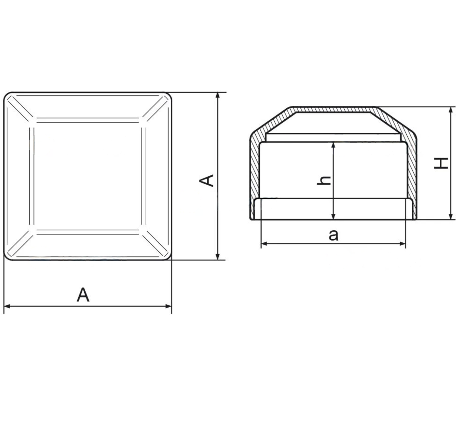 Pfostendeckel - PVC 70x70mm-PVC