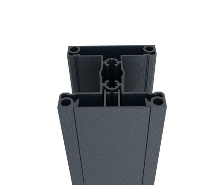 Set aus Aluminiumpfosten 70x70 und Abdeckschiene - 6000mm R7016