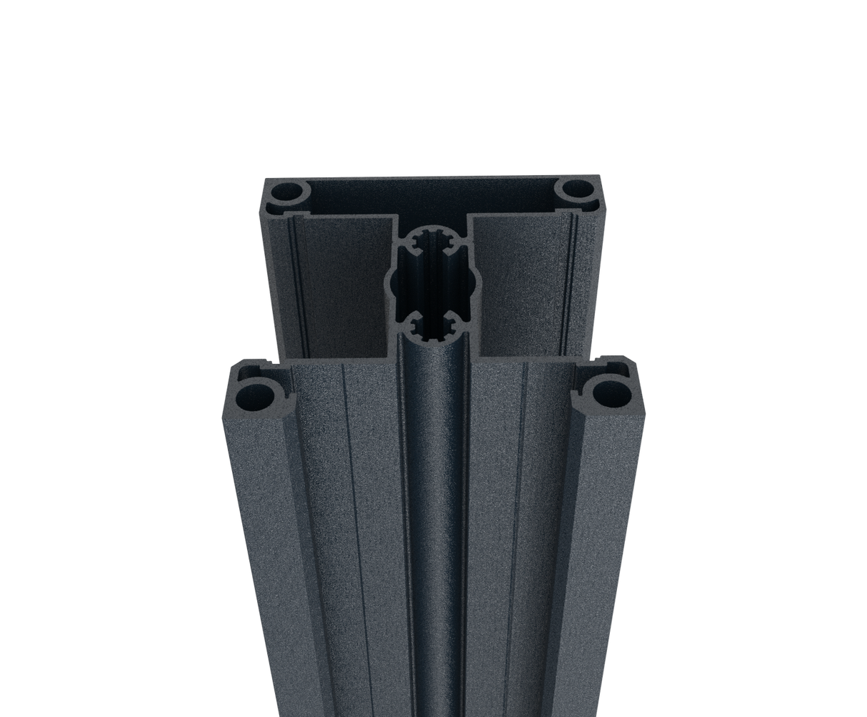 Aluminium-Zaunpfosten 70x70 mm – 6 m – Anthrazit RAL 7016 – für 40 mm breite Füllungen