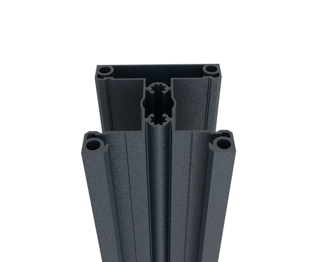 Aluminium-Zaunpfosten 70x70 mm – 6 m – Anthrazit RAL 7016 – für 40 mm breite Füllungen
