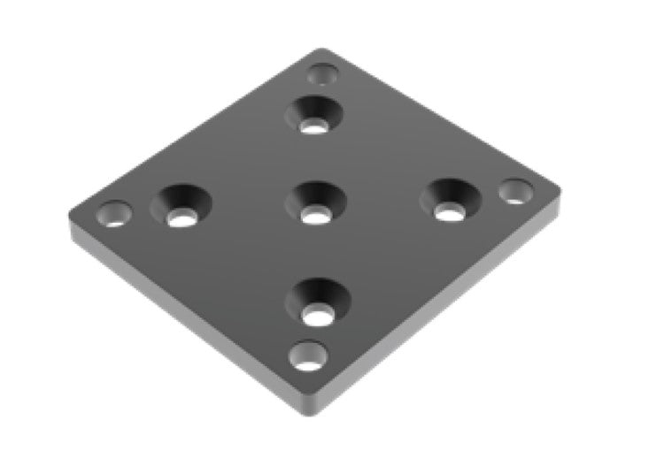 Aluminium Ankerplatte für Pfosten 80x80 R7016