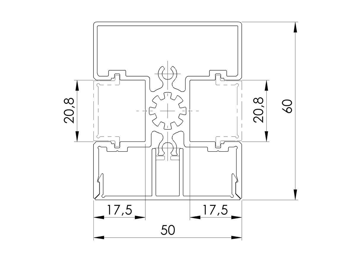 Set hliníkového stĺpika 50x60 a krycej lišty - 1,5 m, Antracit RAL 7016