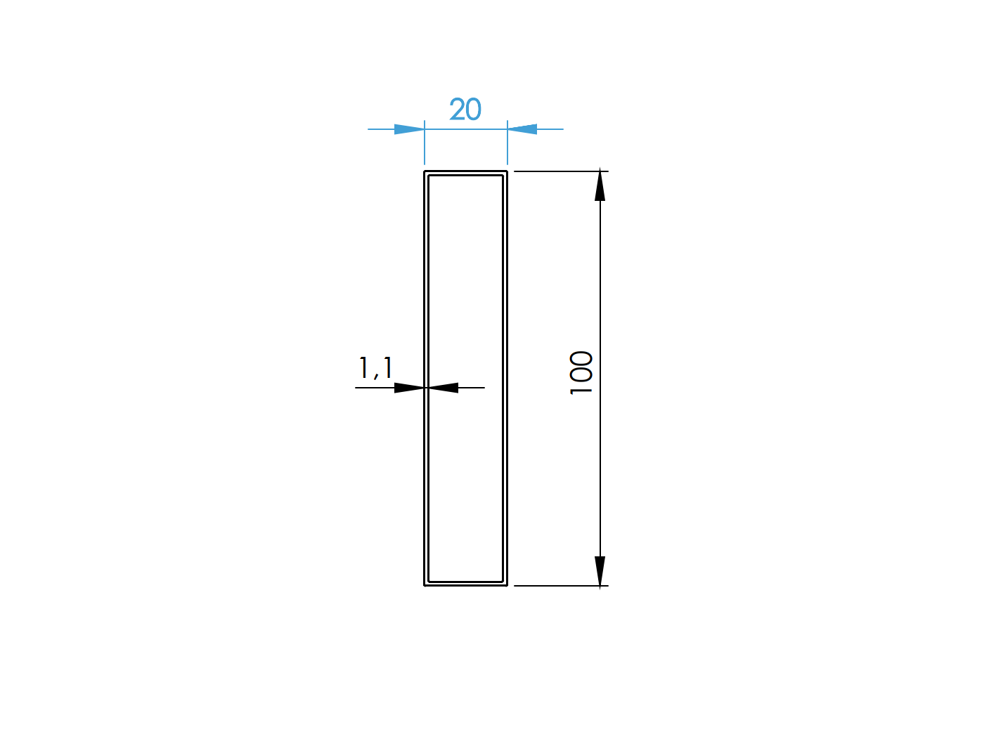 Hliníková plotová výplň 20 x 100 x 1,1 – 3,0 m – Antracit  RAL 7016