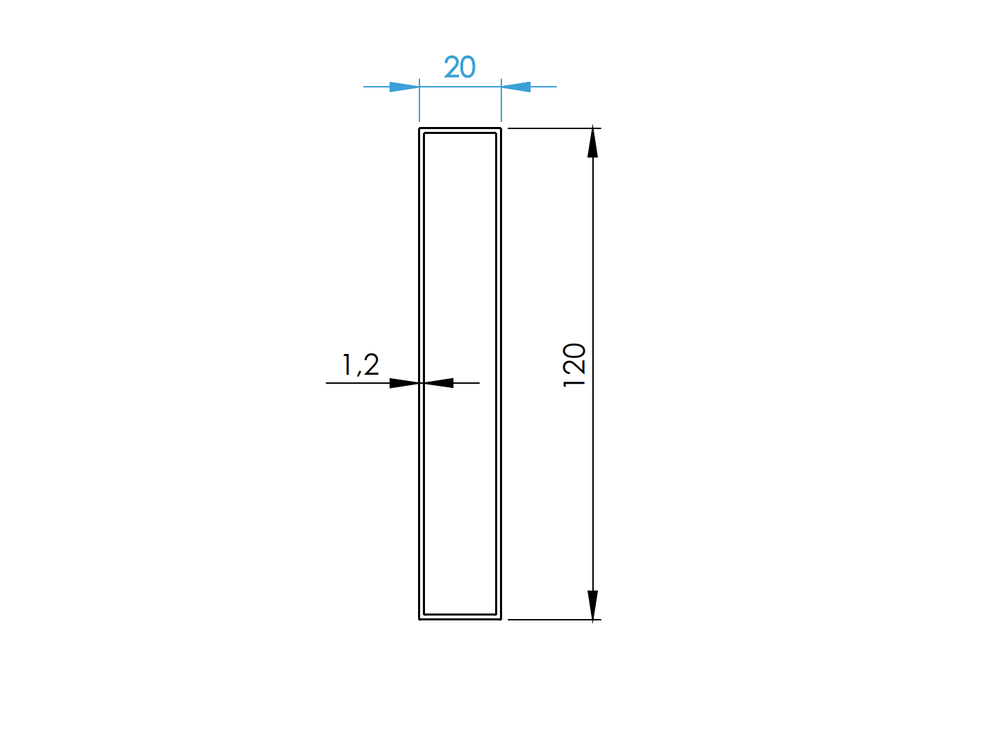Hliníková plotová výplň 20 x 120 x 1,2 – 2,0 m – Antracit  RAL 7016