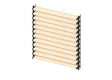 Set Schwarz verzinktes Stahl-Horizontal-Kippsystem 1,07 m schwarz mit 1,2 m Kiefernholzfüllung 19x95