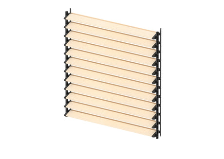 Set Schwarz Aluminium Horizontal Kippsystem 1,09 m mit 1,2 m Kiefernholzfüllung 19x95