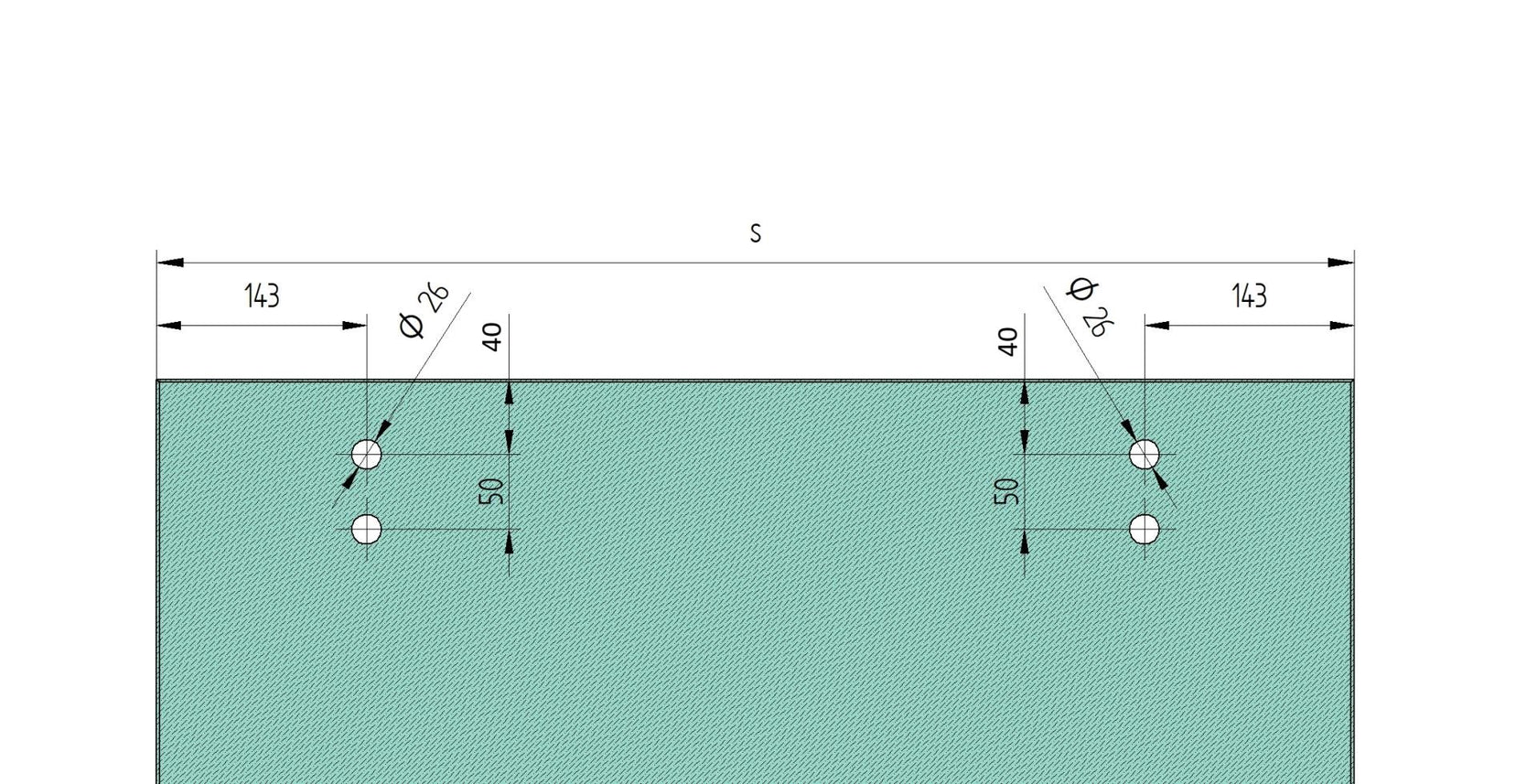 Glastür - Schiebetür System - Oberführung AISI304