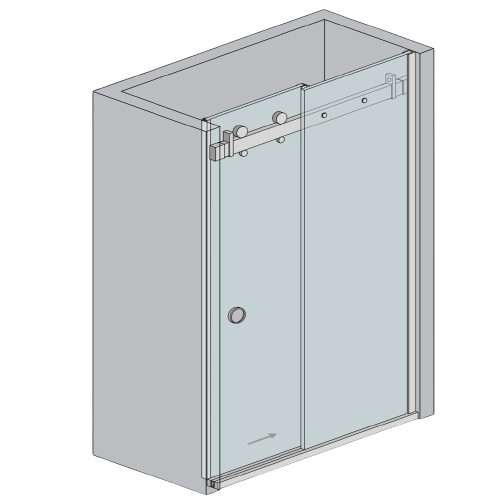 Glastür - Schiebetür System - Bodenführung
