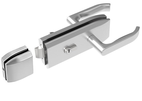 Schlösser für Glastüren inox + Gegenstück