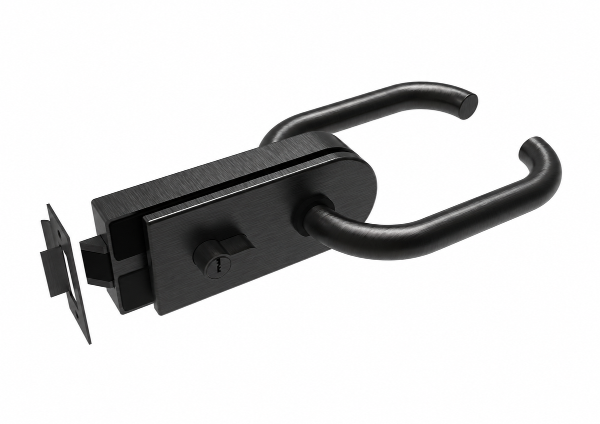 Schloss für Glastür AISI304 + PZ schloss BLACK