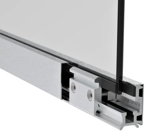 Laufschienenrohr für Glasschiebetür elox-inox