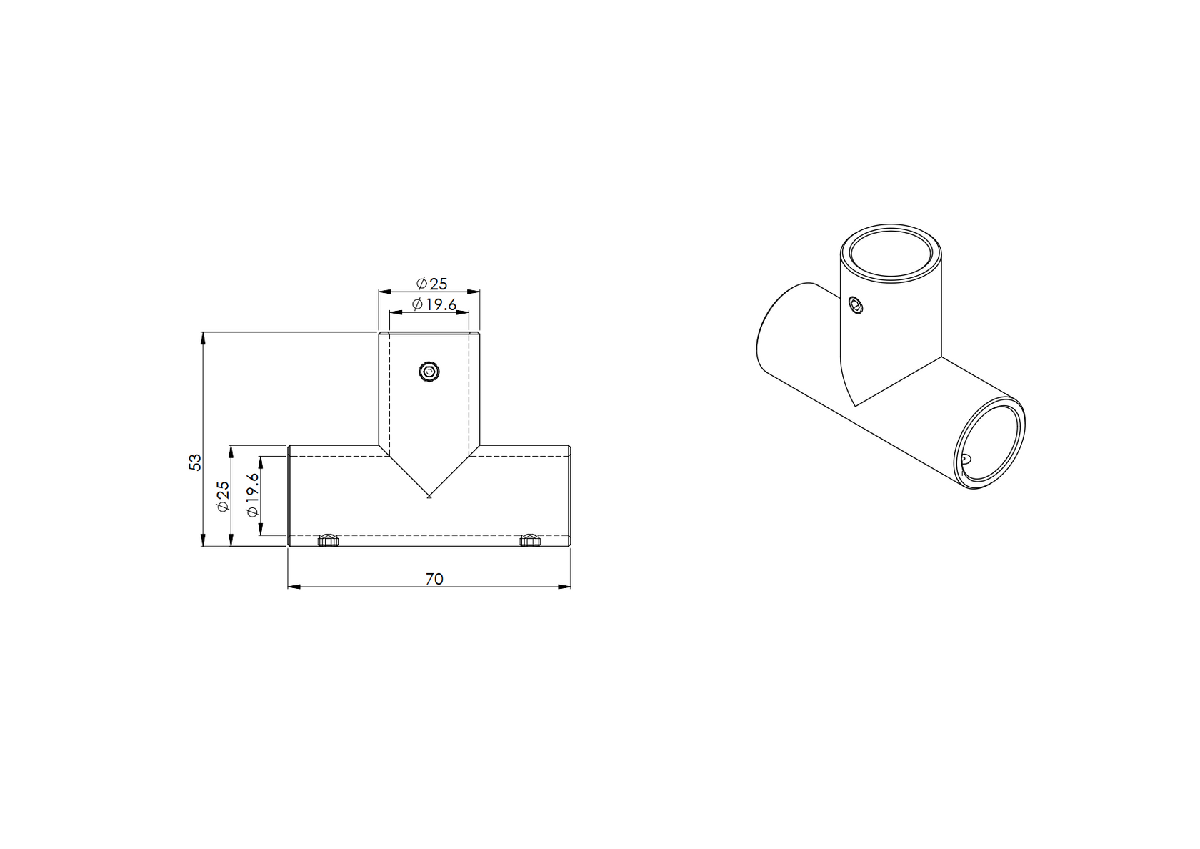 Držiak stabilizátora rohový T