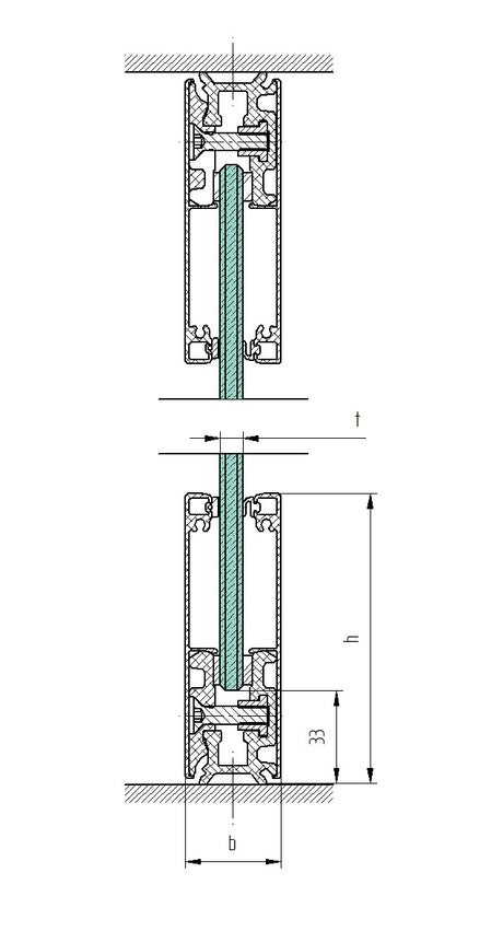 Abdeckprofil für Laufschienenrohr - Glasschiebetür