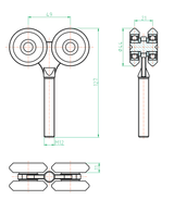Vierädriger Rollenapparat Zn, profile 42x54mm