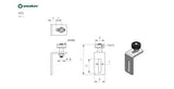Befestigungswinkel mit Kunststoffrolle H115mm, B40
