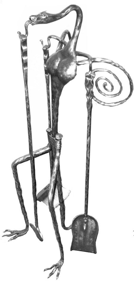 Kamin-Set - Drache h1000mm, Fe, warnish