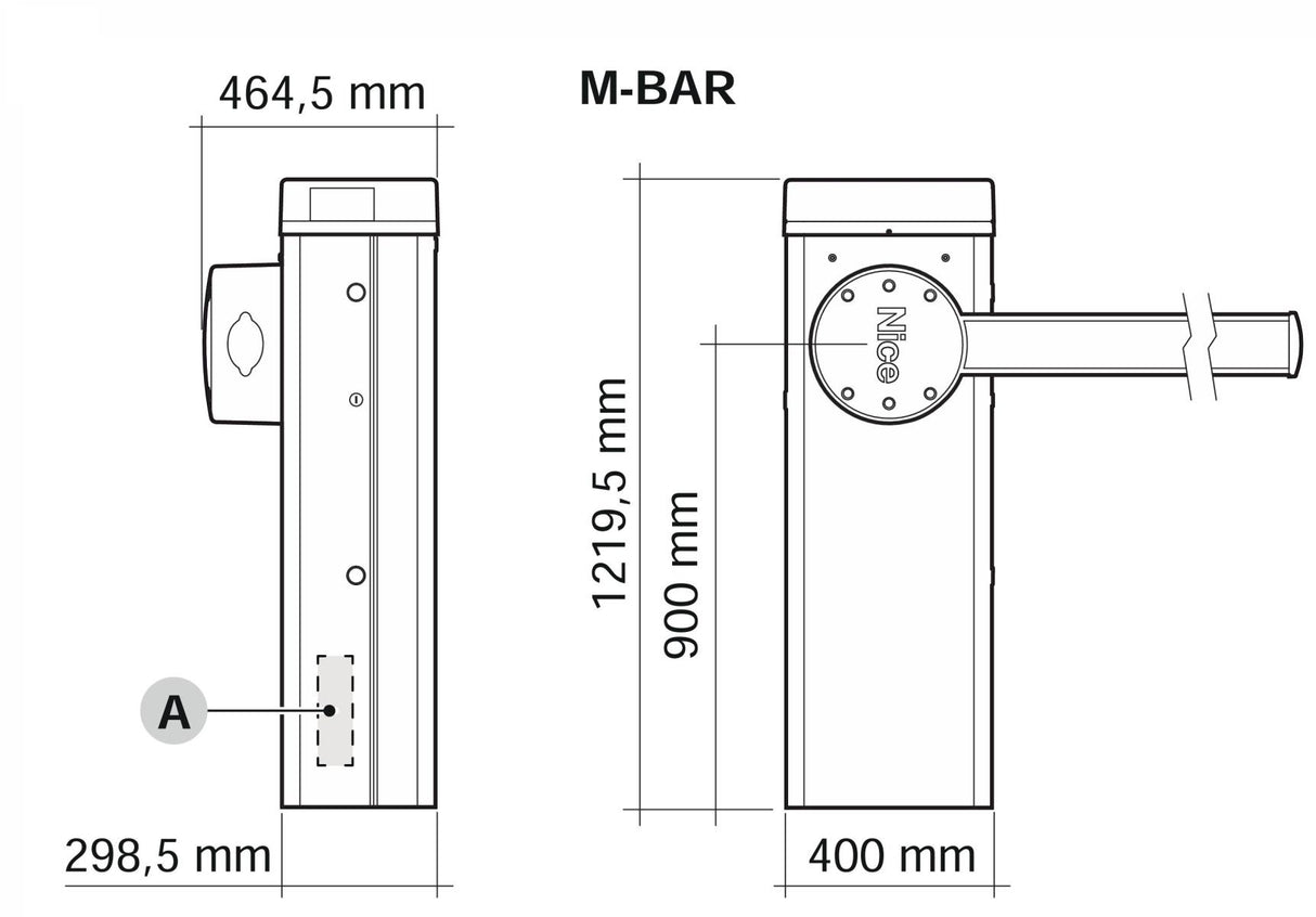 Schranke mit Steuerung 24V, 7m
