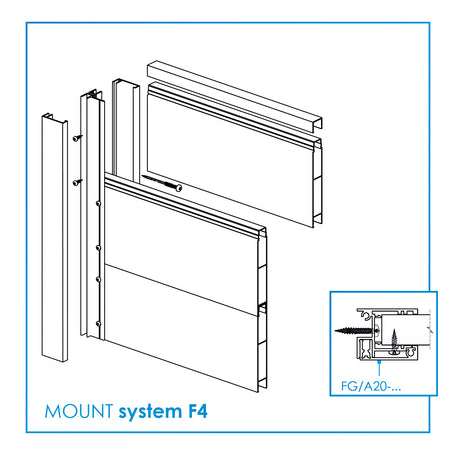 Aluminium-Abschlussleiste oben für Füllung FG/F20