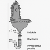 Waschbecken – gusseisern, ohne Wasserhahn 275x200,