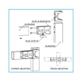 Eckverbinder 46x26 für Profil 50x30